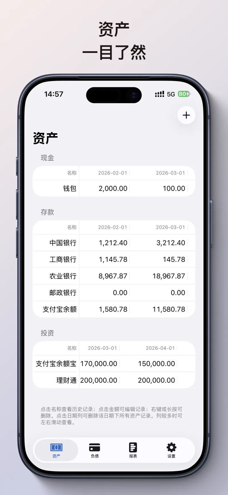 资产与负债分栏管理